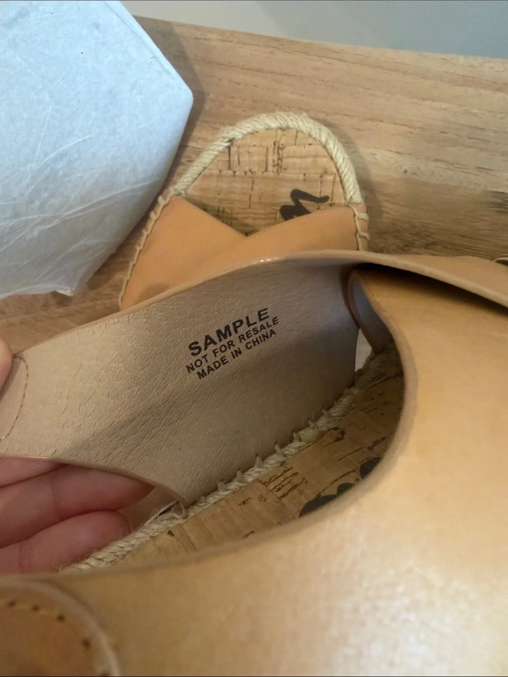 Sam Edelman Tan Leather Crisscross Espadrille Tie Sandals